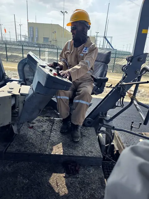 Plant operator at the controls