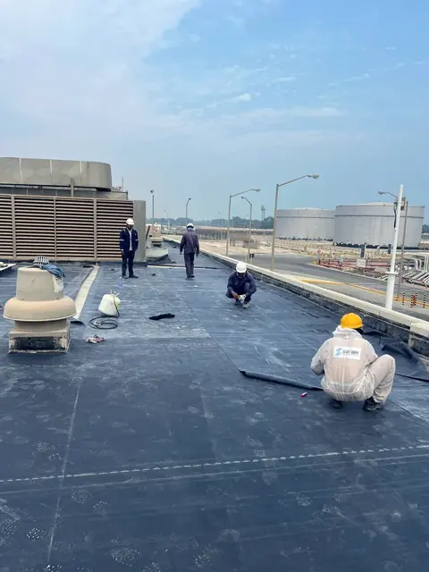 Plant roof membrane crew