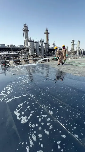 Water test — gas plant roof
